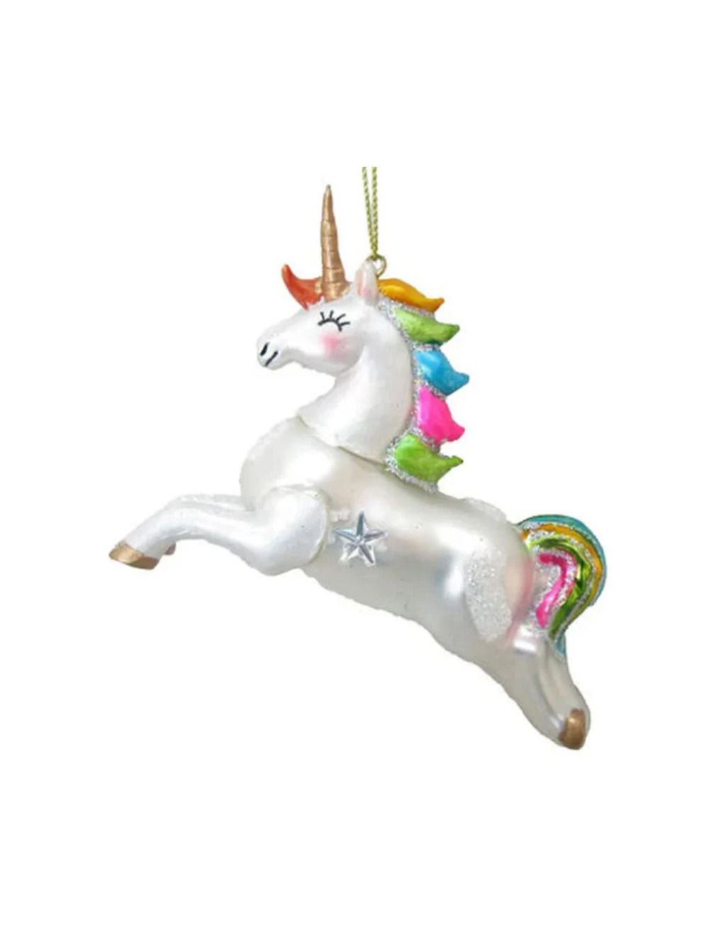 Unicorn December Diamonds 79-81350 Rainbow4.5" Glass Resin Hanging Ornament